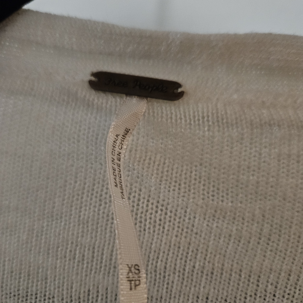 Free People Ivory Open-Front Pocket Cardigan - Picture 3 of 4